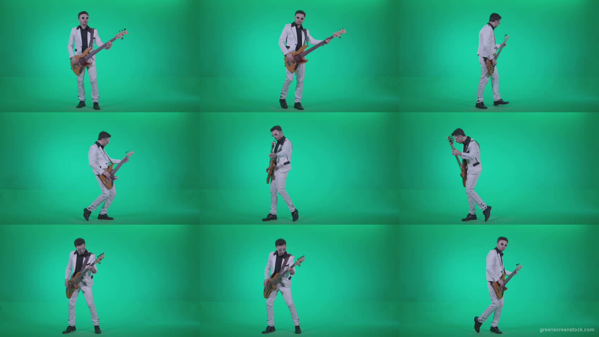 Bass-Jazz-Performer-3 Green Screen Stock