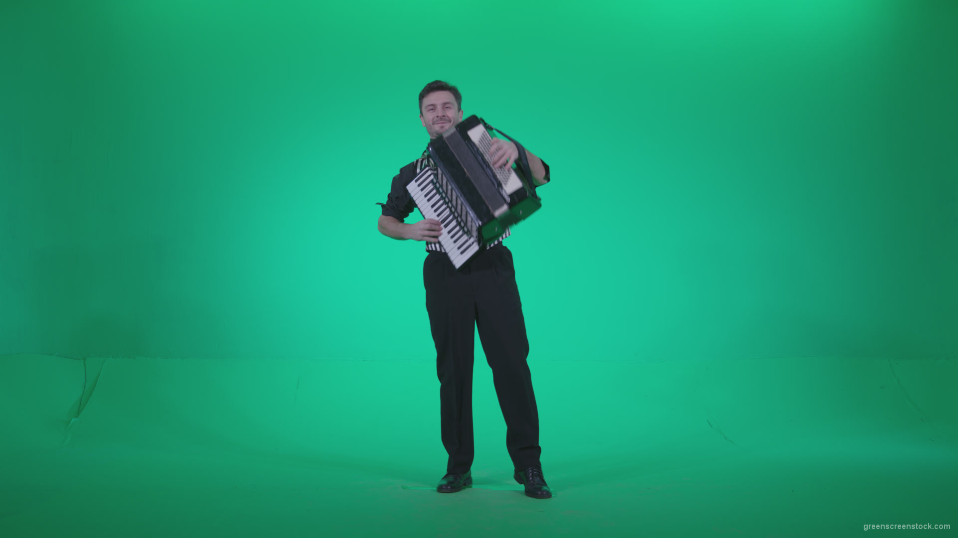 Black-Accordion-Virtuoso-performs-ba11-Green-Screen-Video-Footage_006 Green Screen Stock