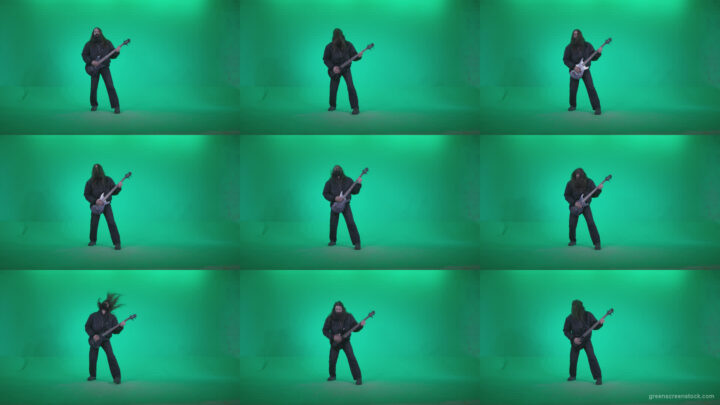 Death-Metal-Guitarist-zt4 Green Screen Stock