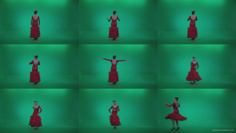 Flamenco-Red-Dress-rd1 Green Screen Stock