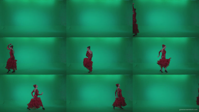 Flamenco-Red-Dress-rd11-Green-Screen-Video-Footage Green Screen Stock