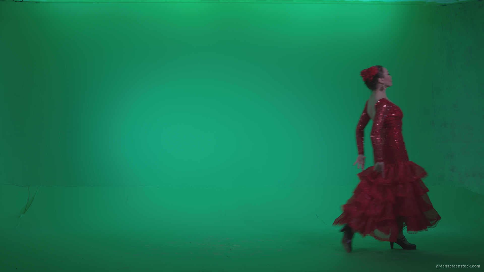 Flamenco-Red-Dress-rd11-Green-Screen-Video-Footage_008 Green Screen Stock
