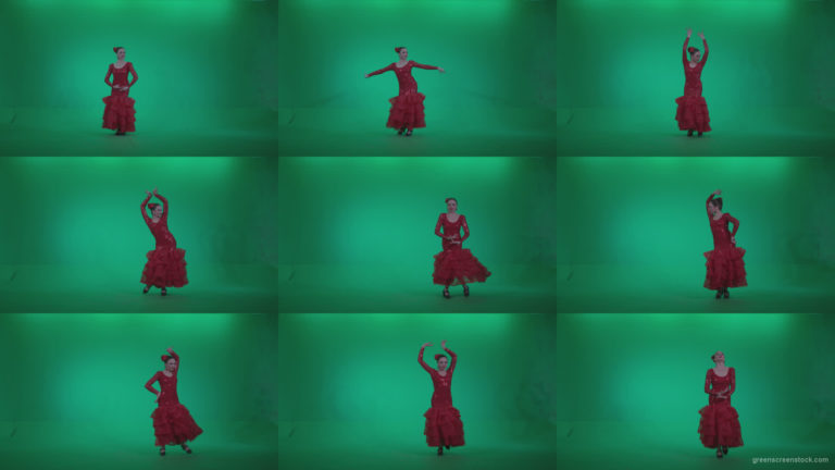 Flamenco-Red-Dress-rd13-Green-Screen-Video-Footage Green Screen Stock