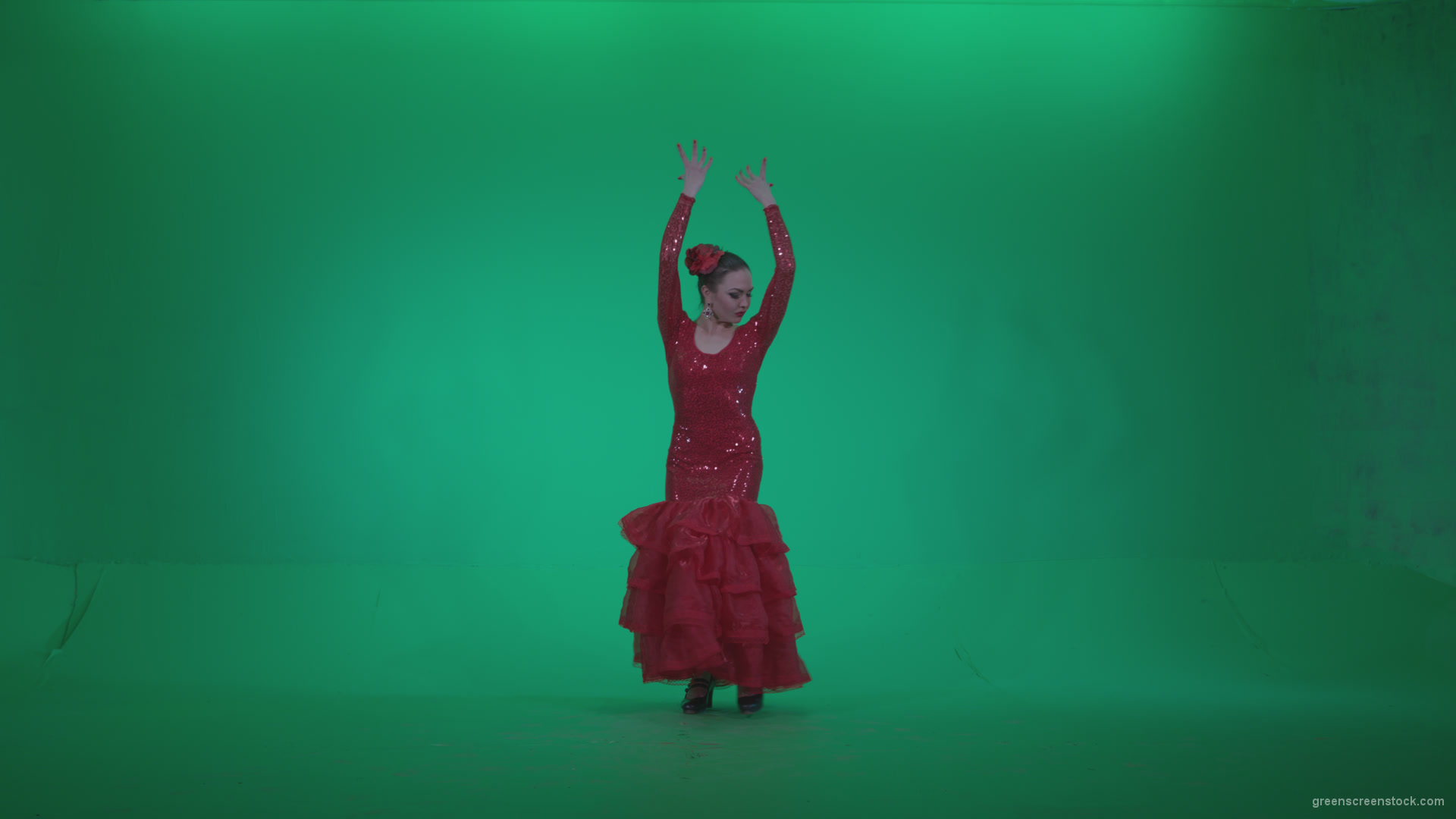 vj video background Flamenco-Red-Dress-rd13-Green-Screen-Video-Footage_003