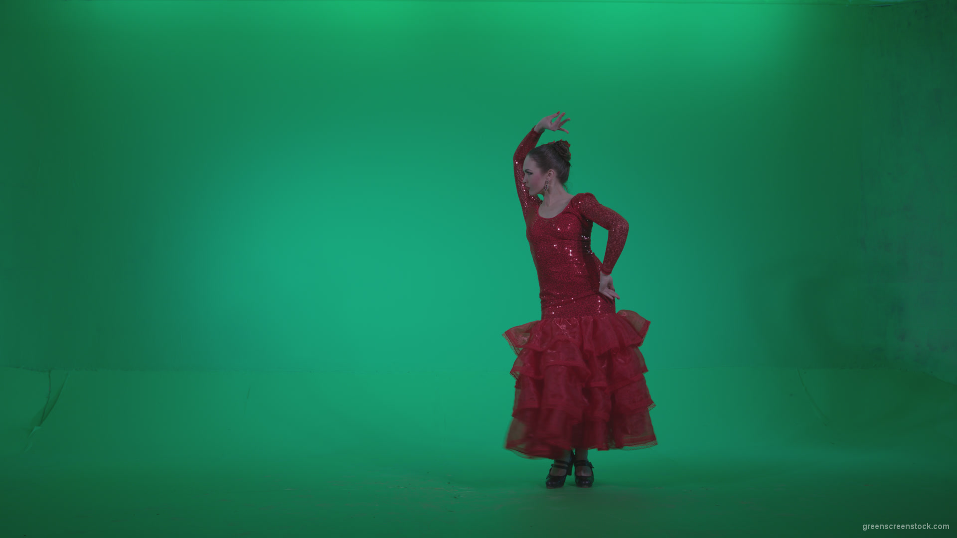 Flamenco-Red-Dress-rd13-Green-Screen-Video-Footage_006 Green Screen Stock