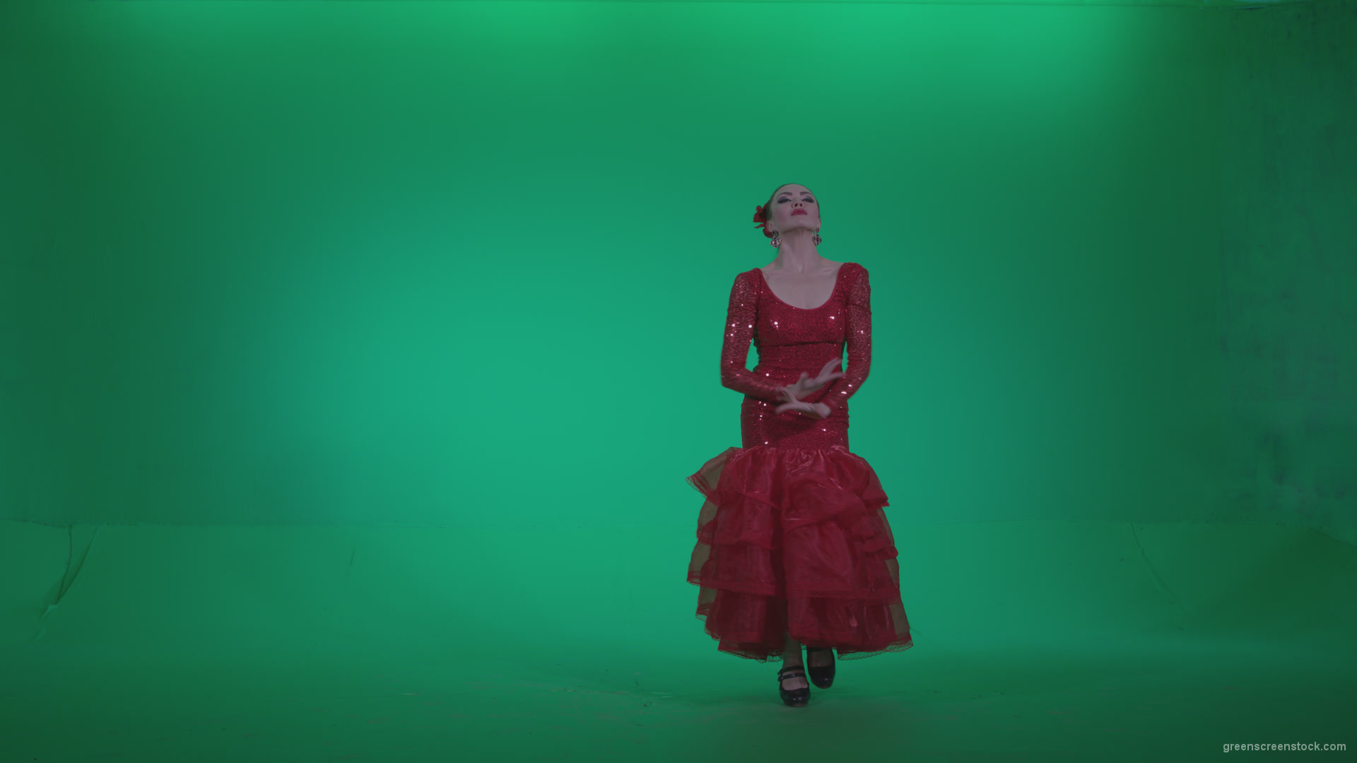 Flamenco-Red-Dress-rd13-Green-Screen-Video-Footage_009 Green Screen Stock