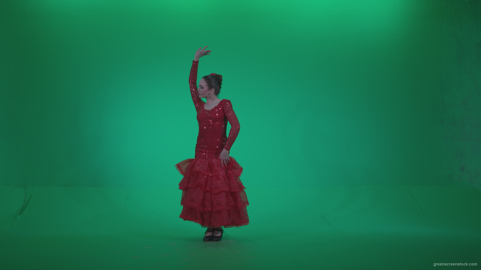Flamenco-Red-Dress-rd2_007 Green Screen Stock
