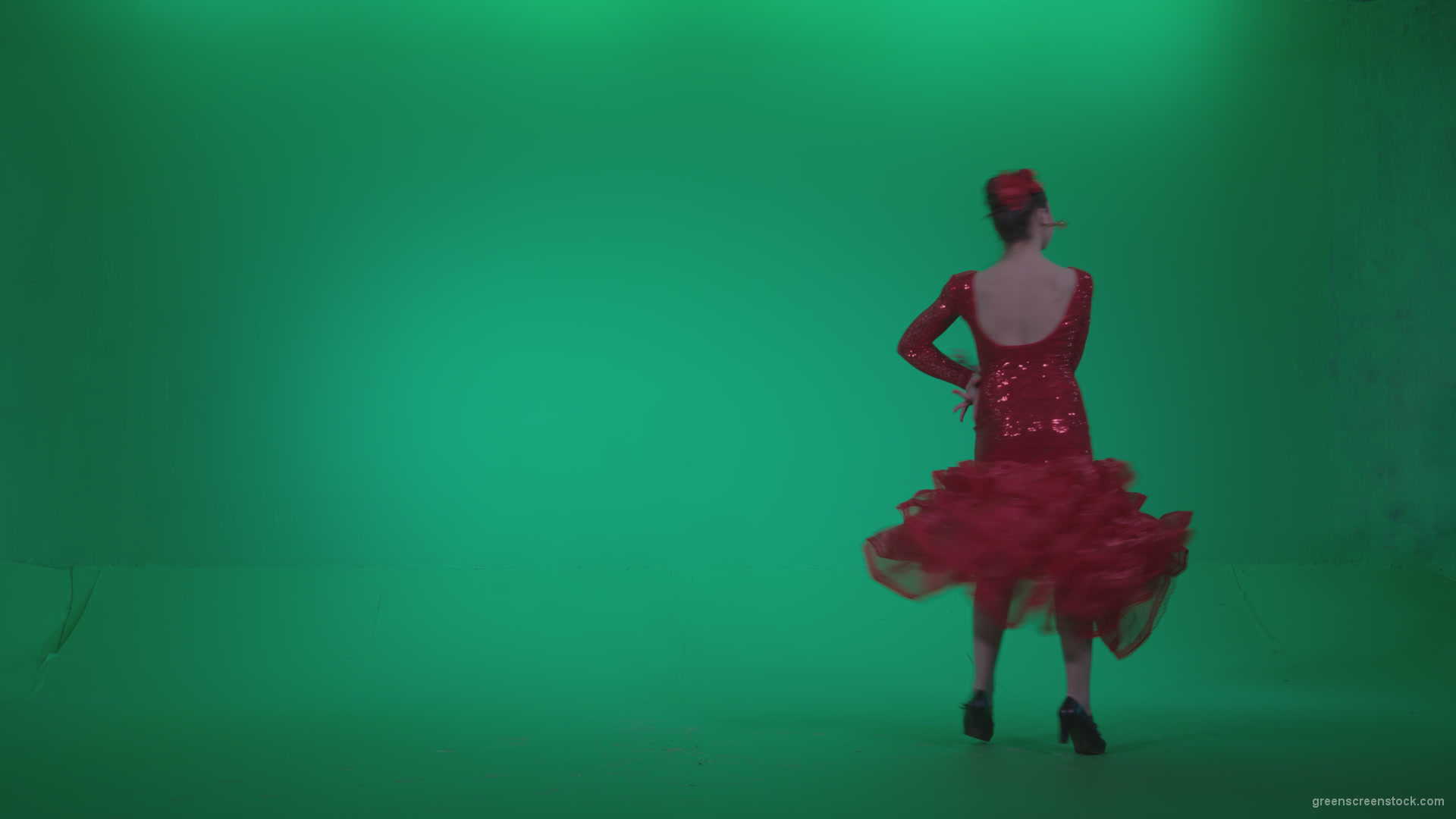 Flamenco-Red-Dress-rd4_005 Green Screen Stock