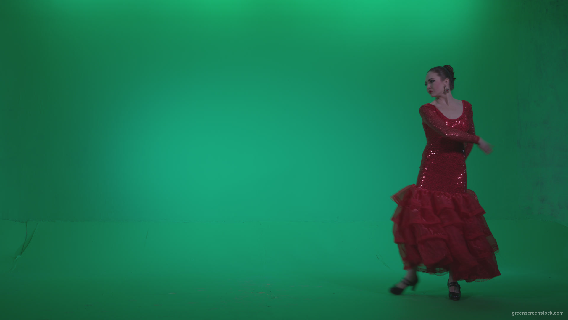 Flamenco-Red-Dress-rd5-Green-Screen-Video-Footage_002 Green Screen Stock