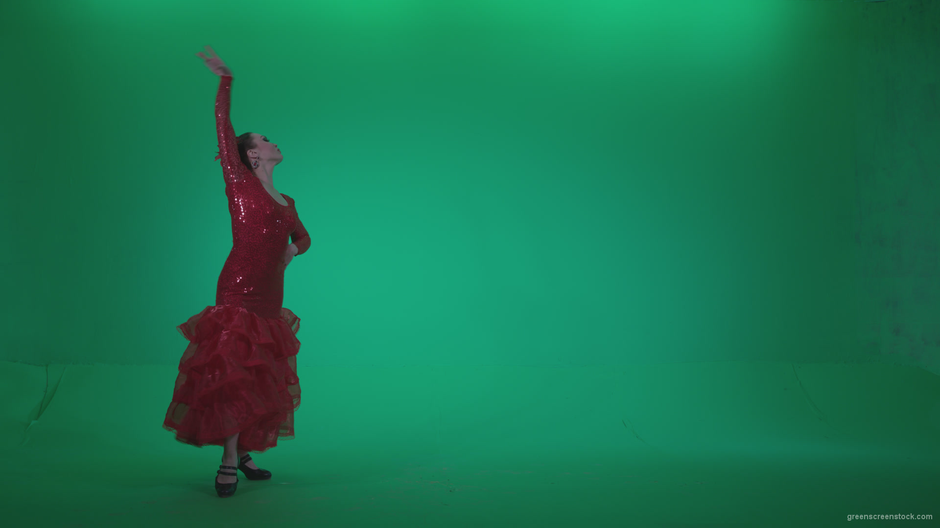 Flamenco-Red-Dress-rd6-Green-Screen-Video-Footage_008 Green Screen Stock