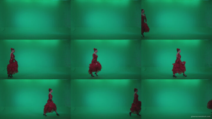 Flamenco-Red-Dress-rd8-Green-Screen-Video-Footage Green Screen Stock