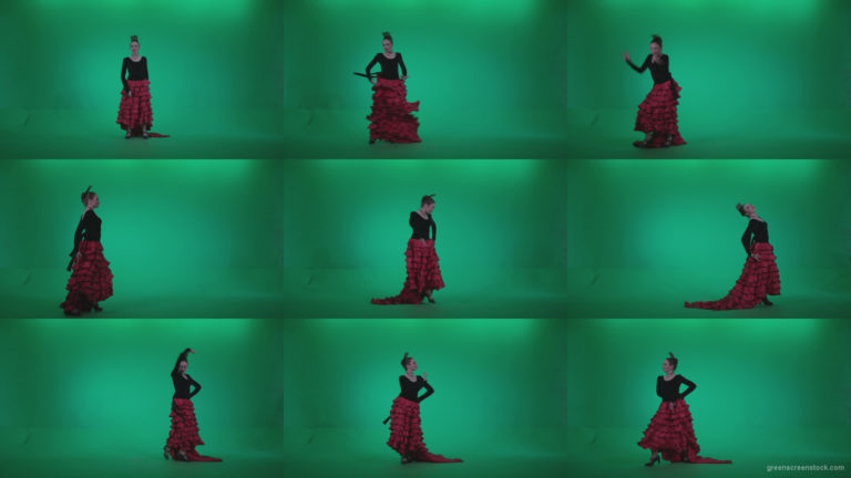 Flamenco-Red-and-Black-Dress-rb1 Green Screen Stock