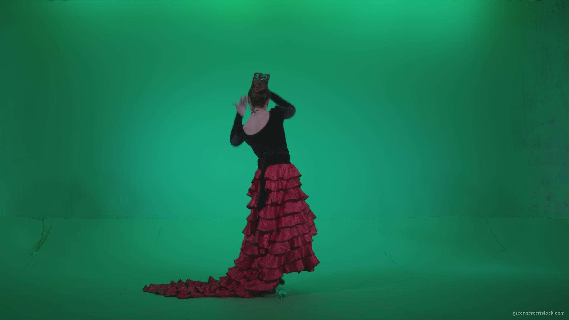 Flamenco-Red-and-Black-Dress-rb11-Green-Screen-Video-Footage_007 Green Screen Stock