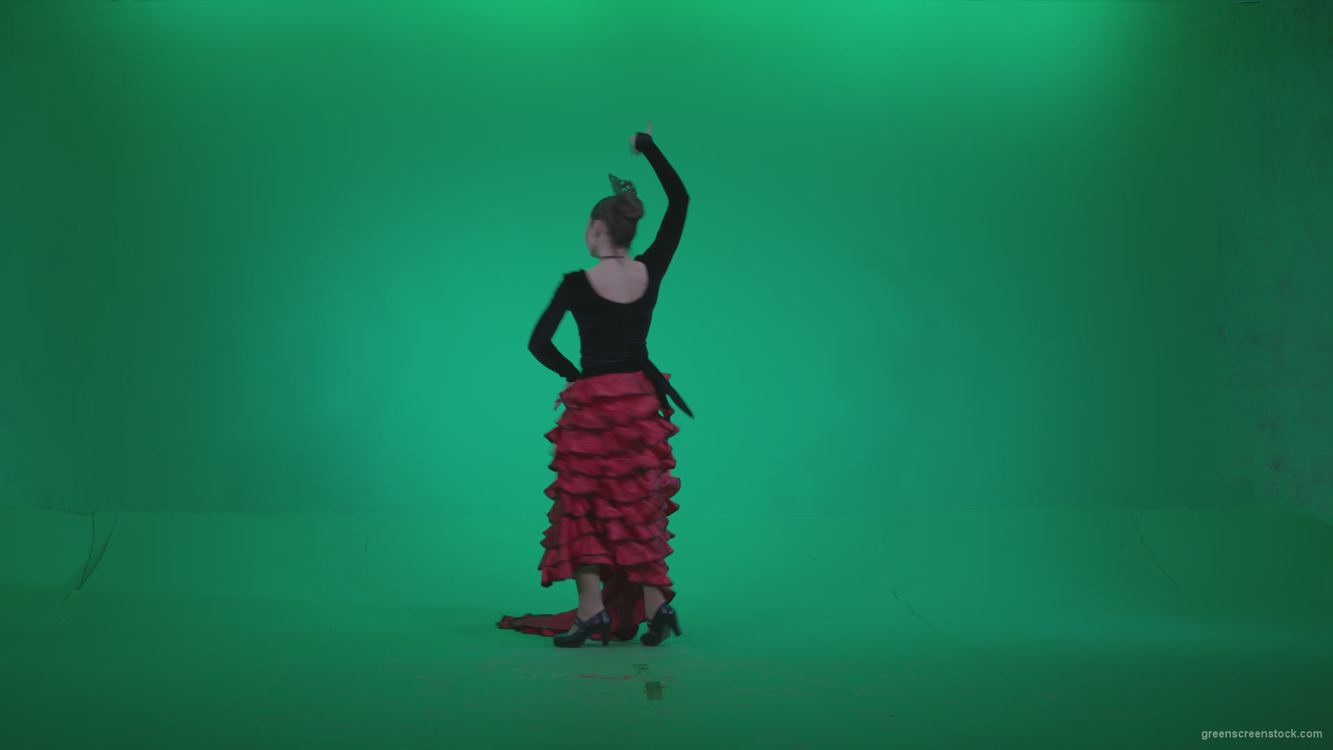 Flamenco-Red-and-Black-Dress-rb12-Green-Screen-Video-Footage_002 Green Screen Stock
