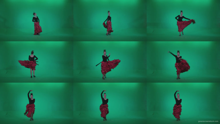 Flamenco-Red-and-Black-Dress-rb6-Green-Screen-Video-Footage Green Screen Stock