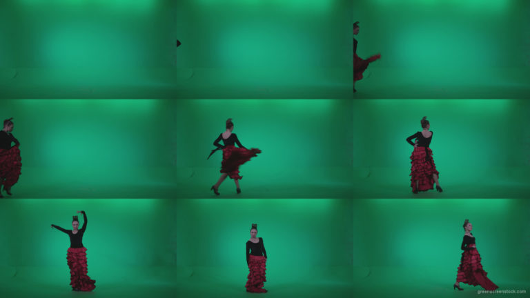 Flamenco-Red-and-Black-Dress-rb7-Green-Screen-Video-Footage-1 Green Screen Stock