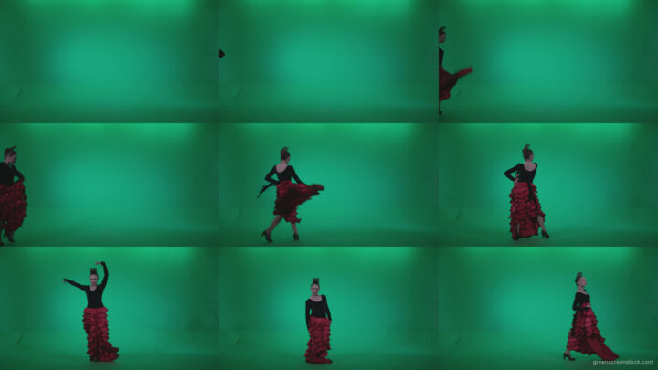 Flamenco-Red-and-Black-Dress-rb7-Green-Screen-Video-Footage Green Screen Stock
