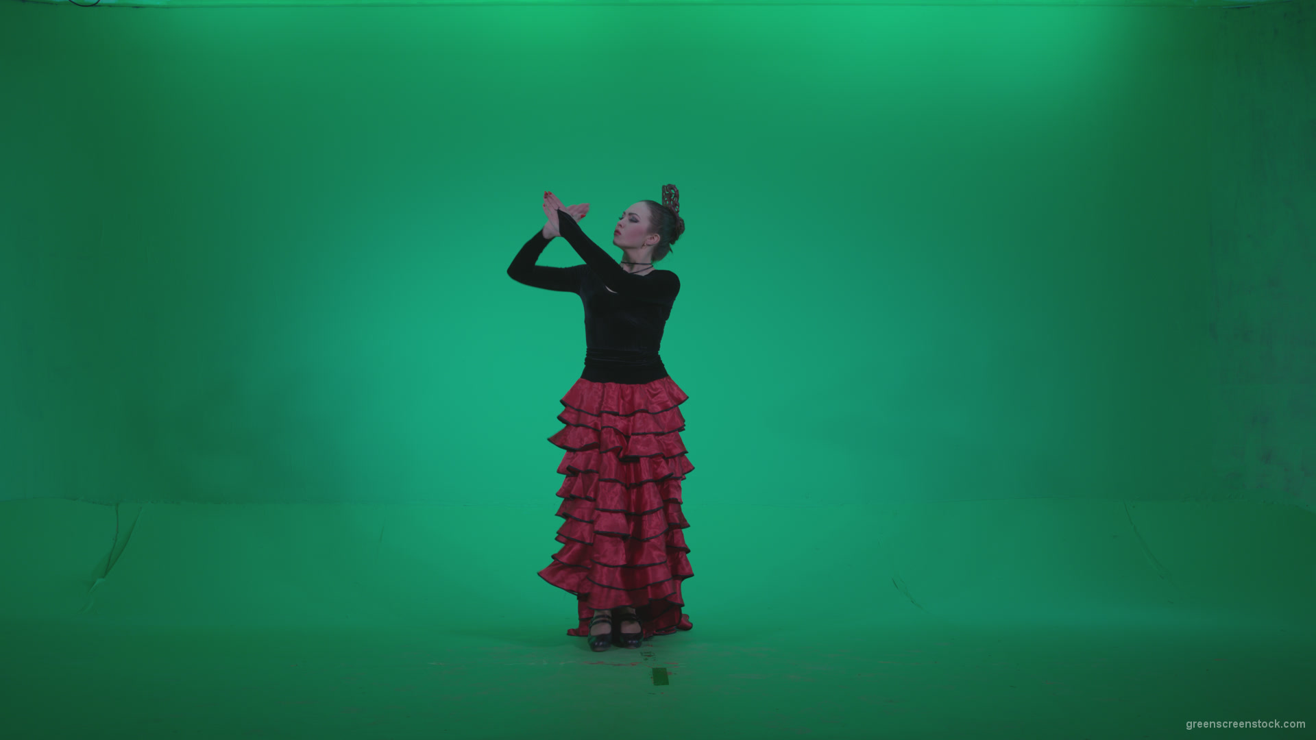 Flamenco-Red-and-Black-Dress-rb9-Green-Screen-Video-Footage_002 Green Screen Stock