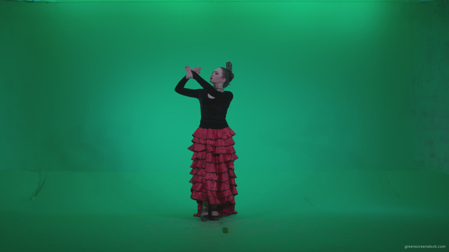 vj video background Flamenco-Red-and-Black-Dress-rb9-Green-Screen-Video-Footage_003