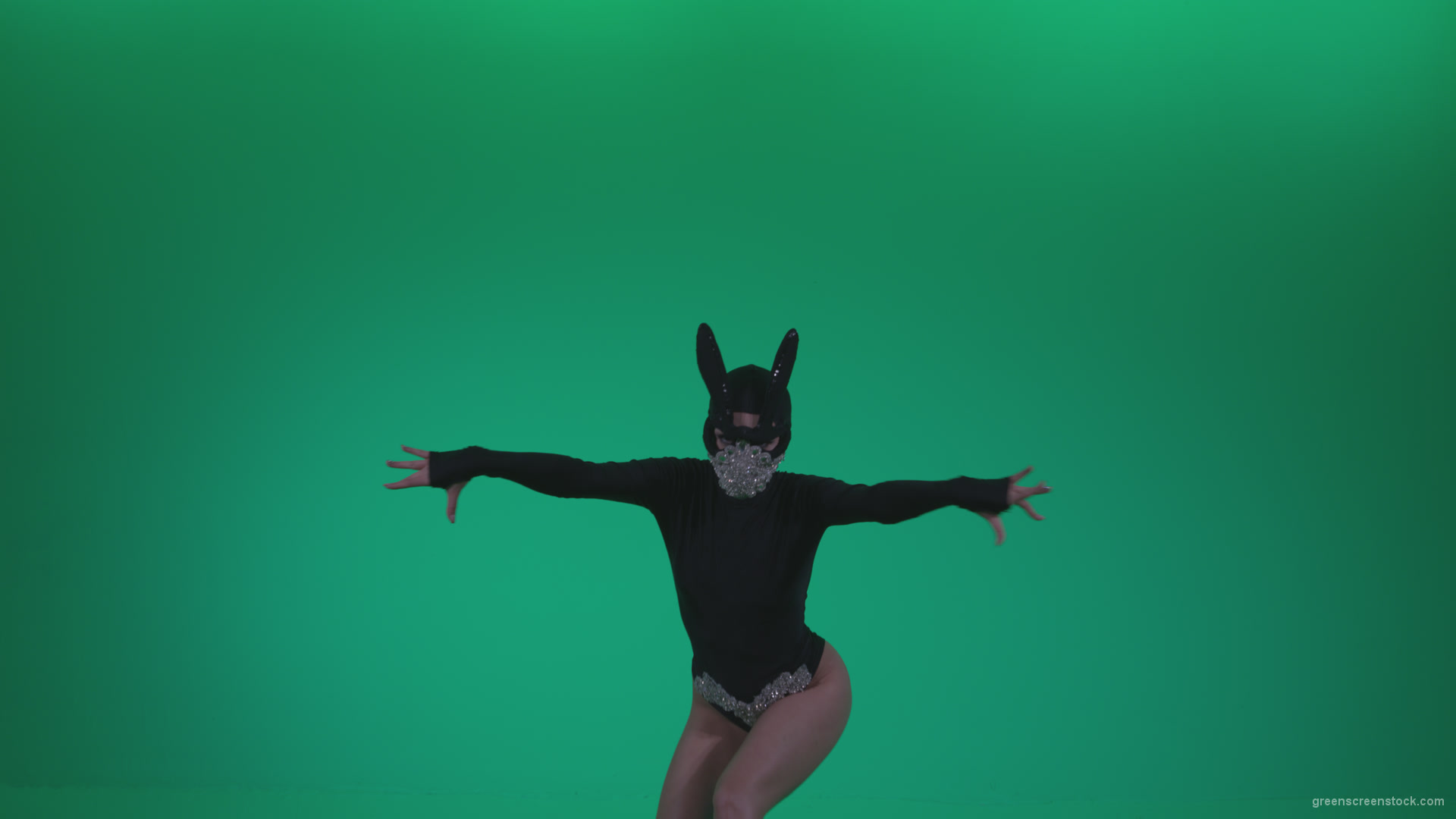 Go-go-Dancer-Black-Rabbit-u12-Green-Screen-Video-Footage_005 Green Screen Stock