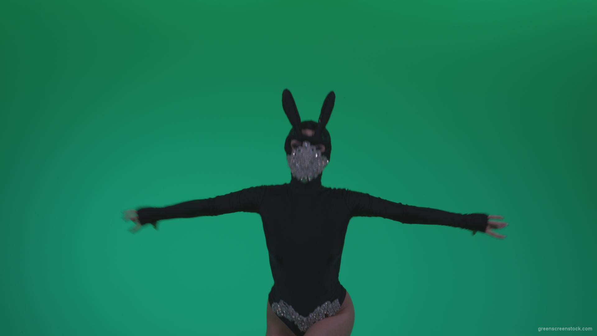Go-go-Dancer-Black-Rabbit-u12-Green-Screen-Video-Footage_006 Green Screen Stock