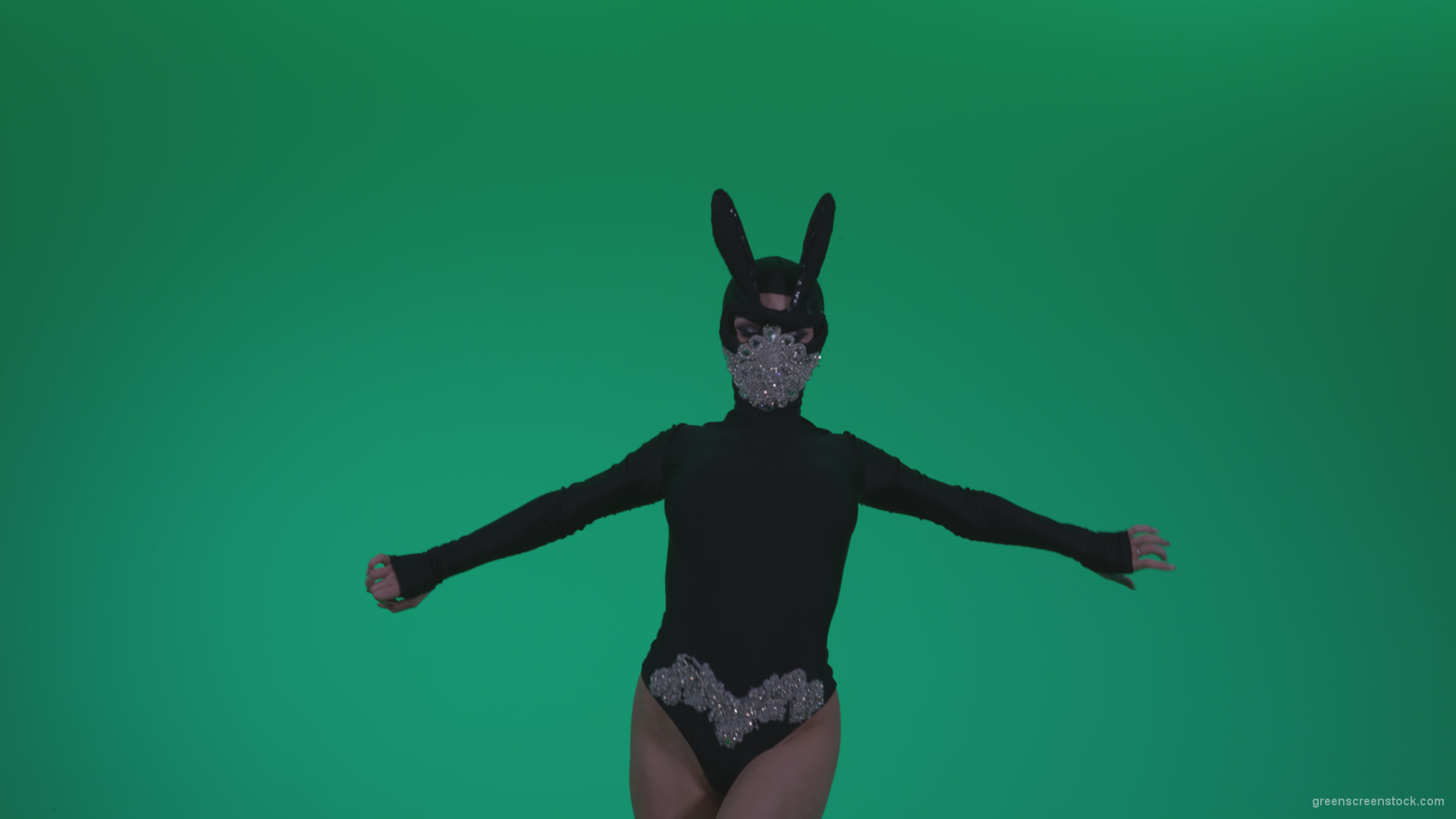 Go-go-Dancer-Black-Rabbit-u12-Green-Screen-Video-Footage_007 Green Screen Stock