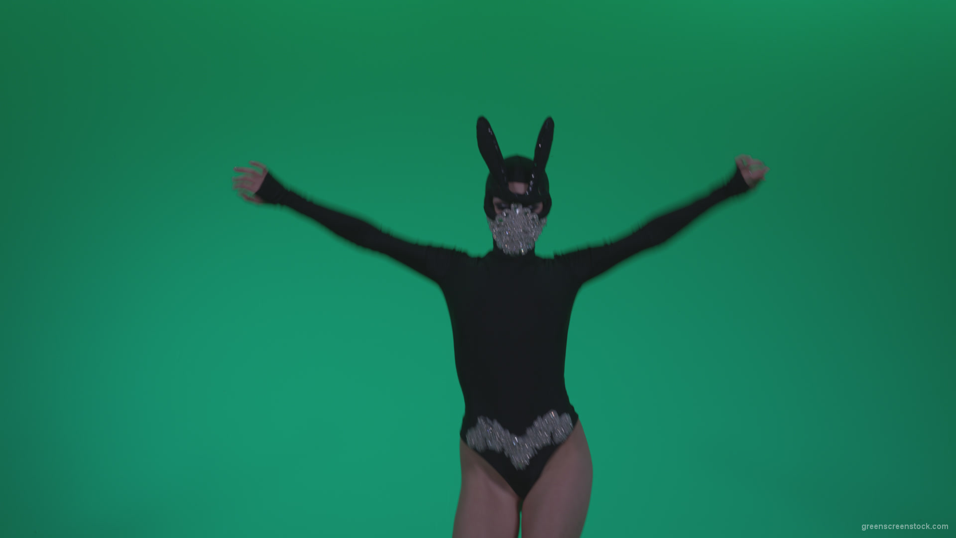 Go-go-Dancer-Black-Rabbit-u12-Green-Screen-Video-Footage_008 Green Screen Stock