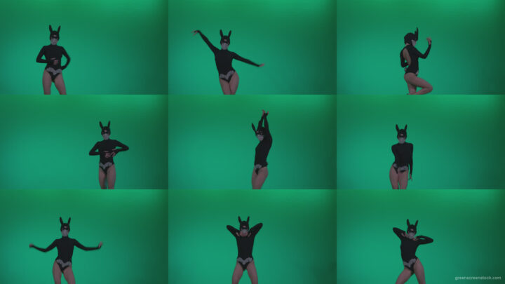 Go-go-Dancer-Black-Rabbit-u13-Green-Screen-Video-Footage Green Screen Stock