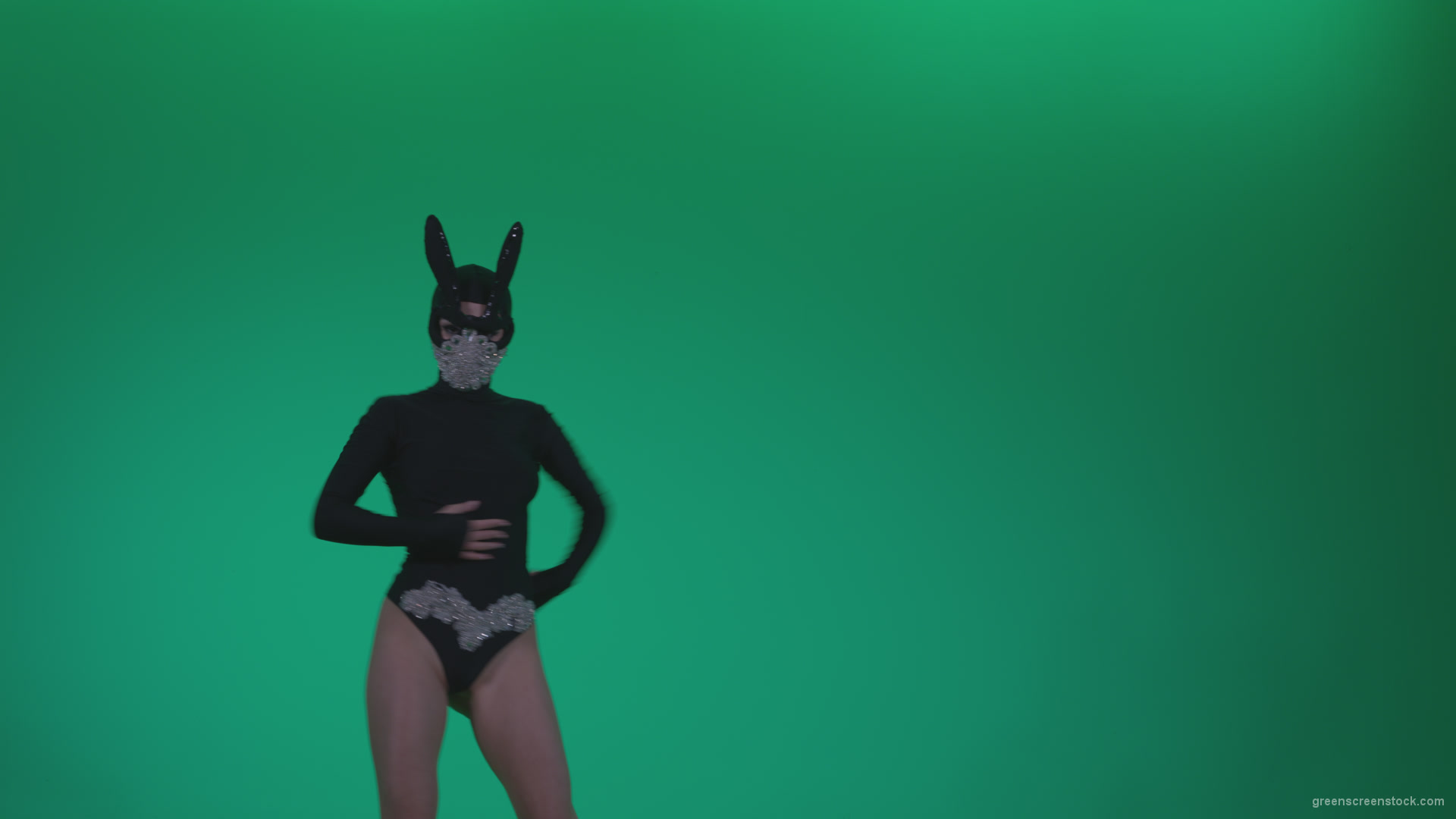 Go-go-Dancer-Black-Rabbit-u13-Green-Screen-Video-Footage_001 Green Screen Stock