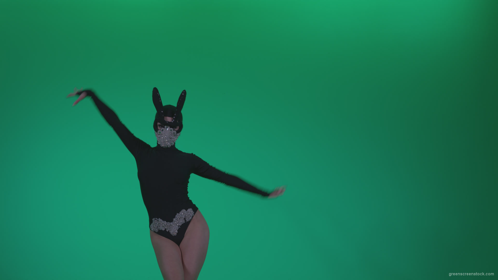 Go-go-Dancer-Black-Rabbit-u13-Green-Screen-Video-Footage_002 Green Screen Stock