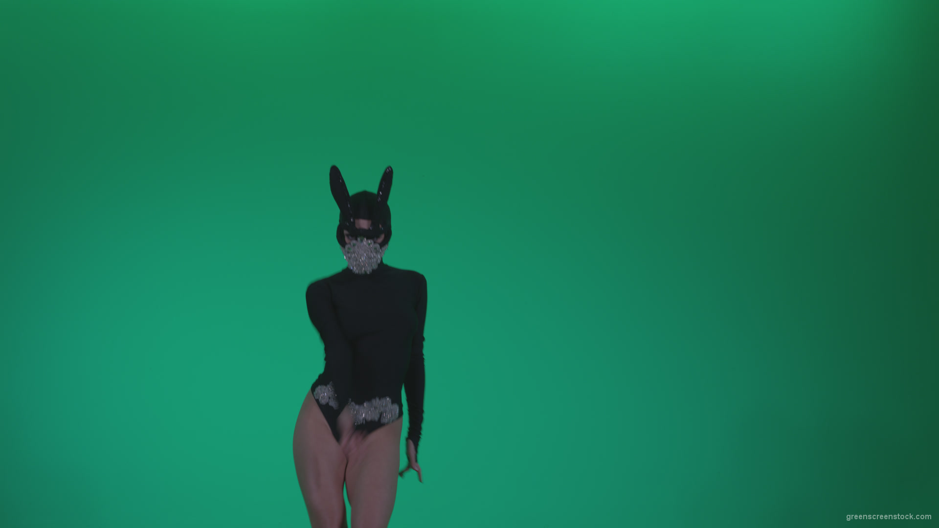 Go-go-Dancer-Black-Rabbit-u13-Green-Screen-Video-Footage_006 Green Screen Stock
