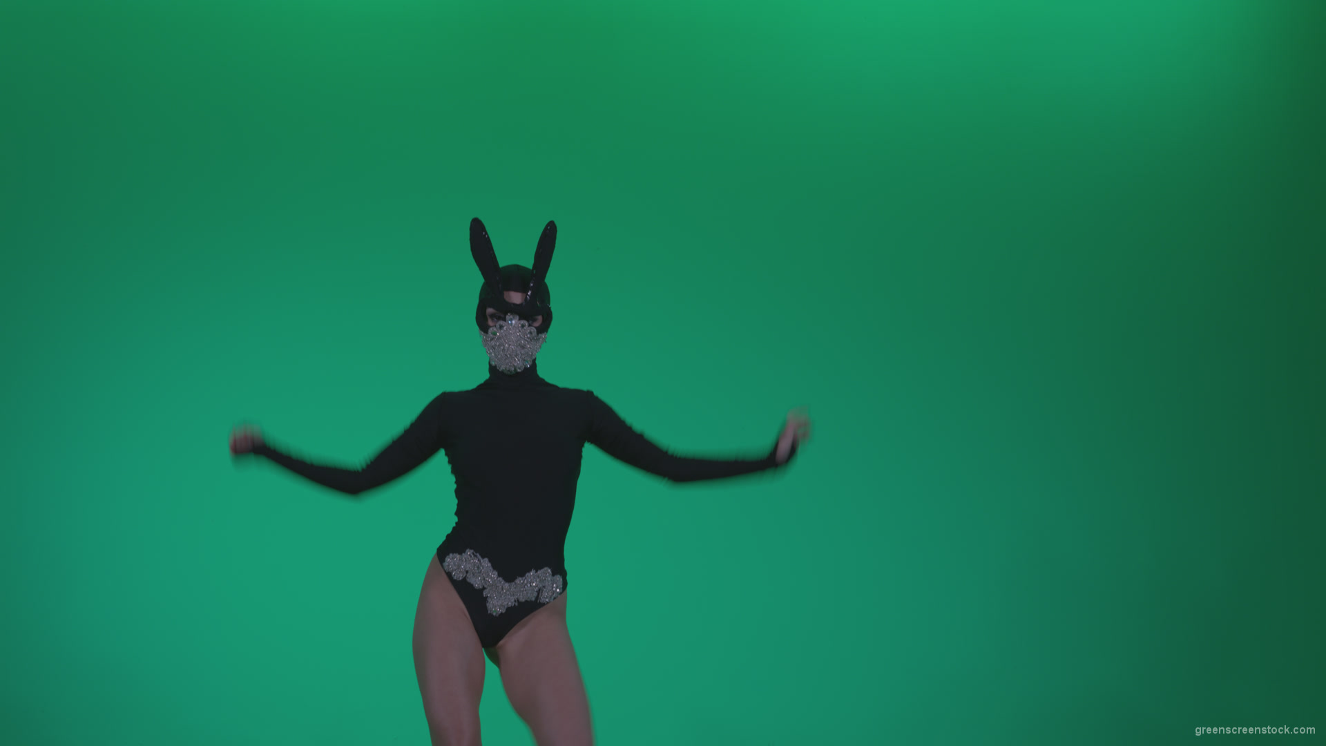 Go-go-Dancer-Black-Rabbit-u13-Green-Screen-Video-Footage_007 Green Screen Stock