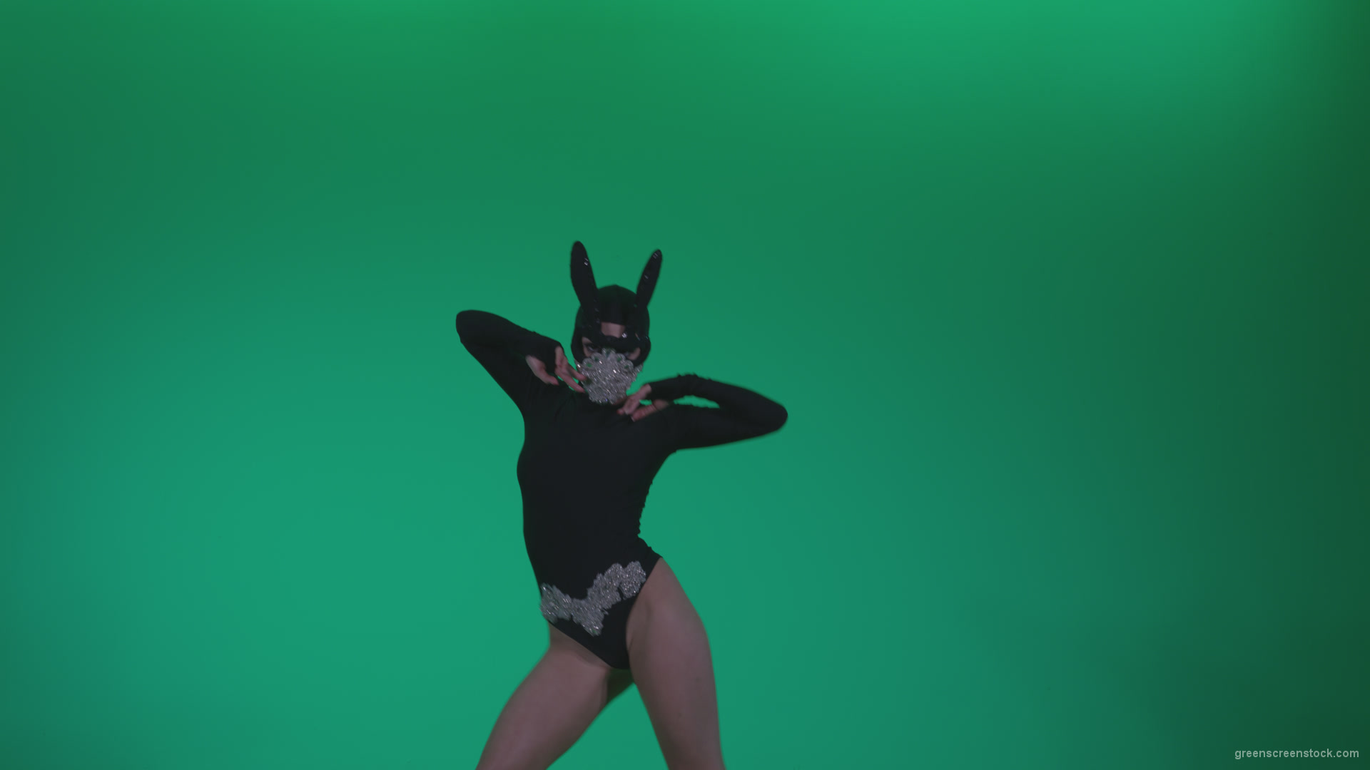 Go-go-Dancer-Black-Rabbit-u13-Green-Screen-Video-Footage_009 Green Screen Stock