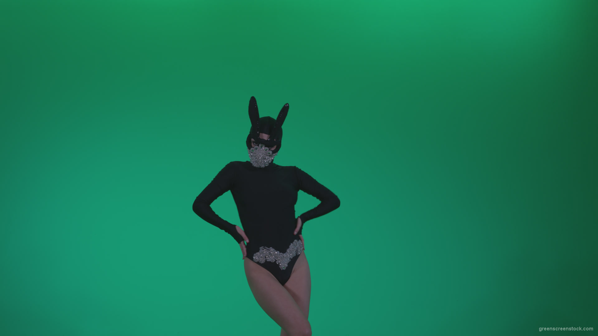 vj video background Go-go-Dancer-Black-Rabbit-u14-Green-Screen-Video-Footage_003