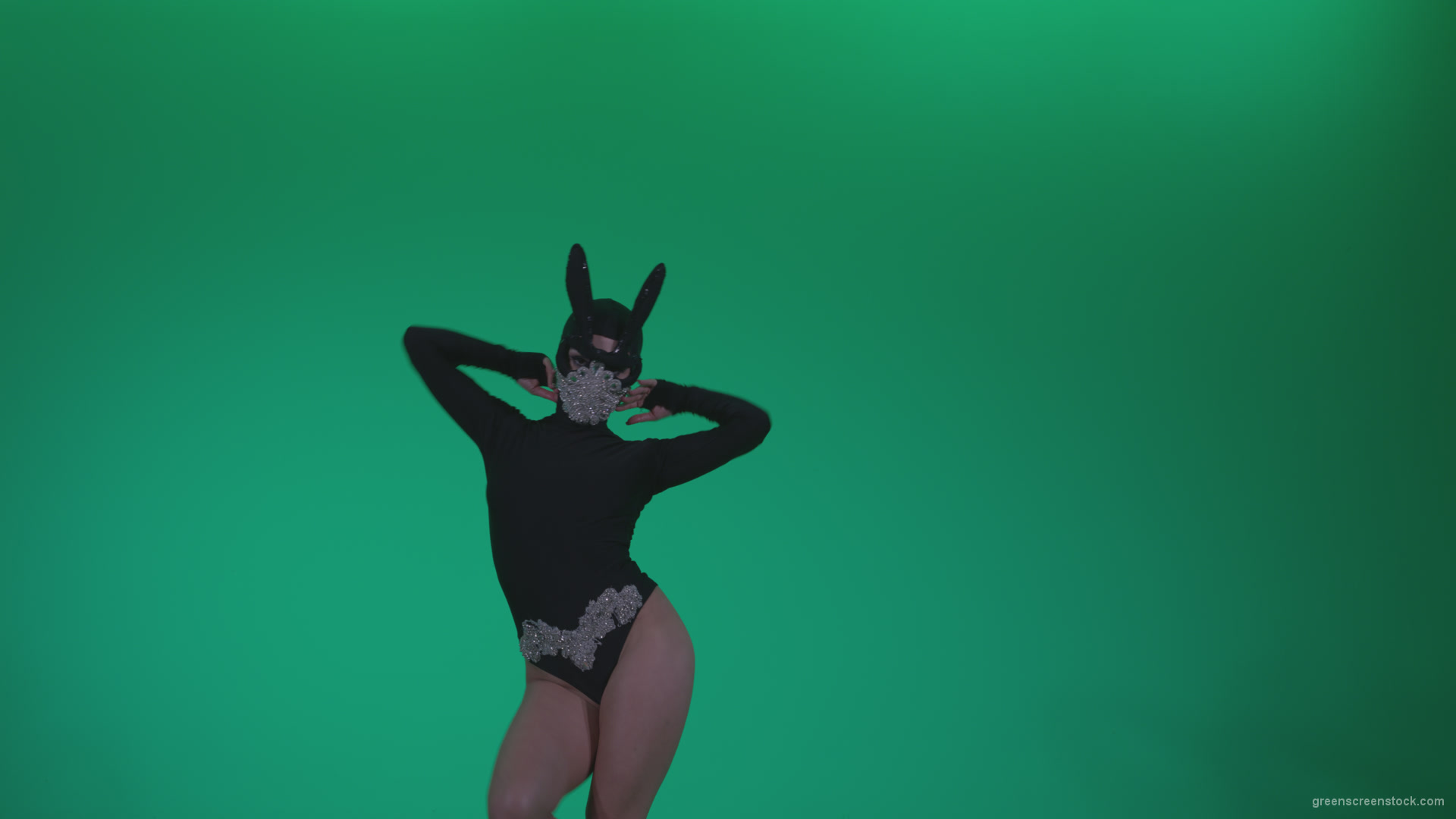 Go-go-Dancer-Black-Rabbit-u14-Green-Screen-Video-Footage_004 Green Screen Stock