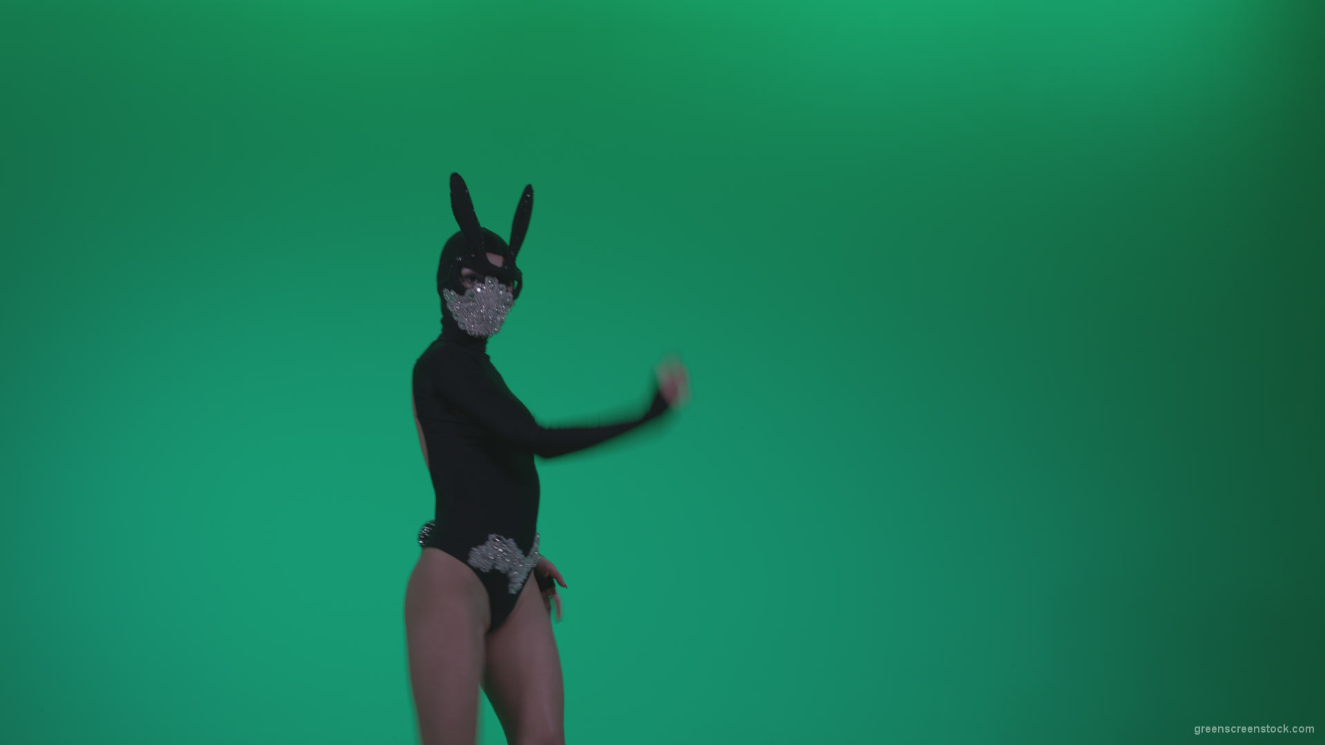 Go-go-Dancer-Black-Rabbit-u14-Green-Screen-Video-Footage_007 Green Screen Stock