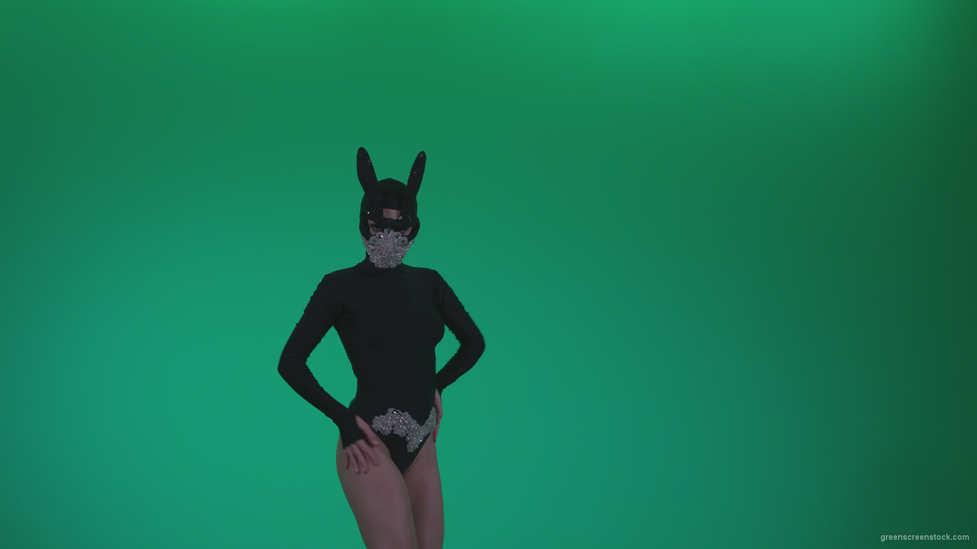Go-go-Dancer-Black-Rabbit-u14-Green-Screen-Video-Footage_008 Green Screen Stock