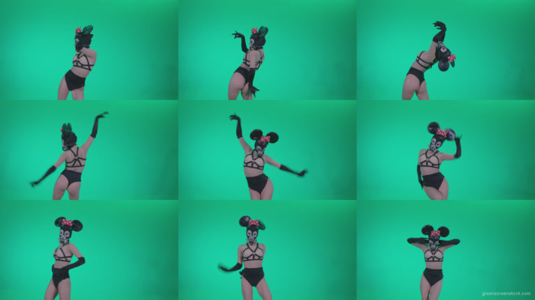 Go-go-Dancer-Latex-Mikki-x1-Green-Screen-Video-Footage Green Screen Stock