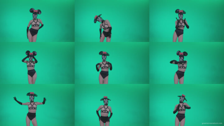 Go-go-Dancer-Latex-Mikki-x2-Green-Screen-Video-Footage Green Screen Stock