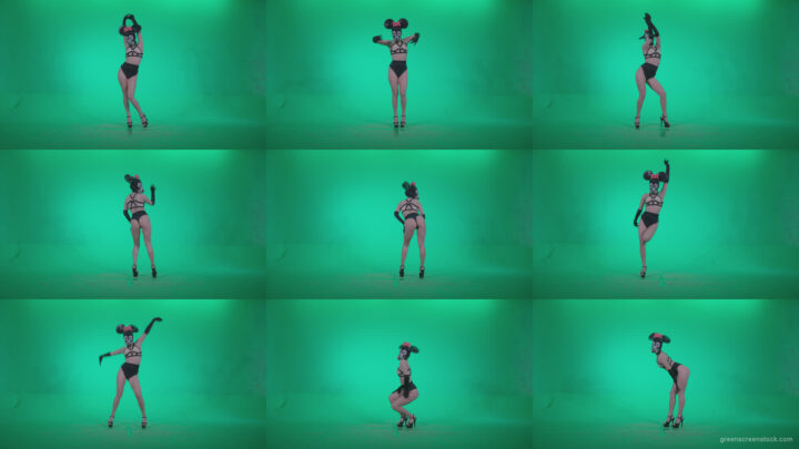 Go-go-Dancer-Latex-Mikki-x5-Green-Screen-Video-Footage Green Screen Stock