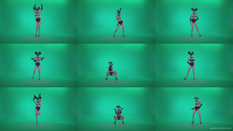 Go-go-Dancer-Latex-Mikki-x7-Green-Screen-Video-Footage Green Screen Stock