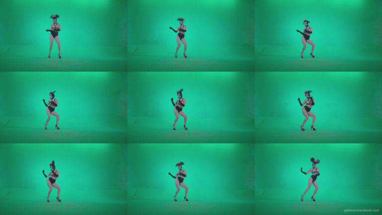 Go-go-Dancer-Latex-Mikki-x8-Green-Screen-Video-Footage Green Screen Stock