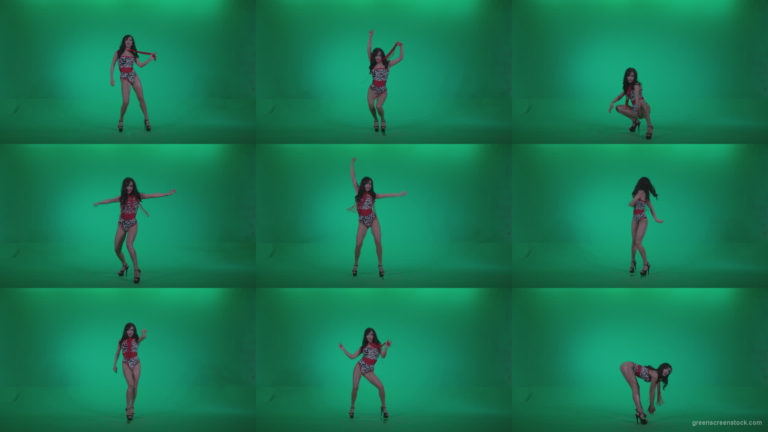 Go-go-Dancer-Red-Dress-r1-Green-Screen-Video-Footage Green Screen Stock