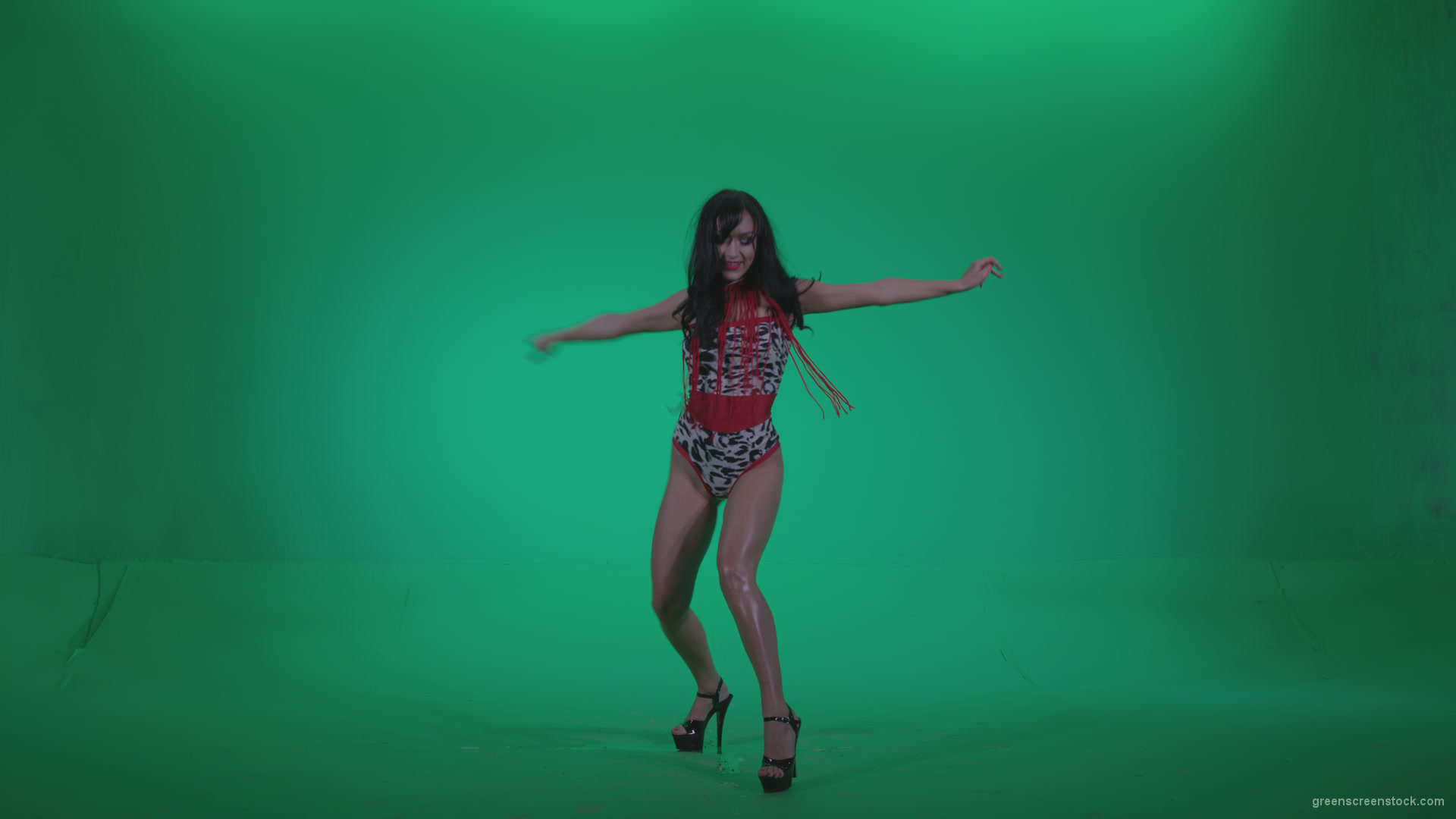Go-go-Dancer-Red-Dress-r1-Green-Screen-Video-Footage_004 Green Screen Stock