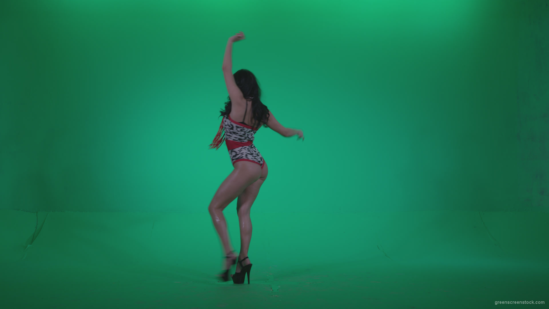 Go-go-Dancer-Red-Dress-r3-Green-Screen-Video-Footage_005 Green Screen Stock
