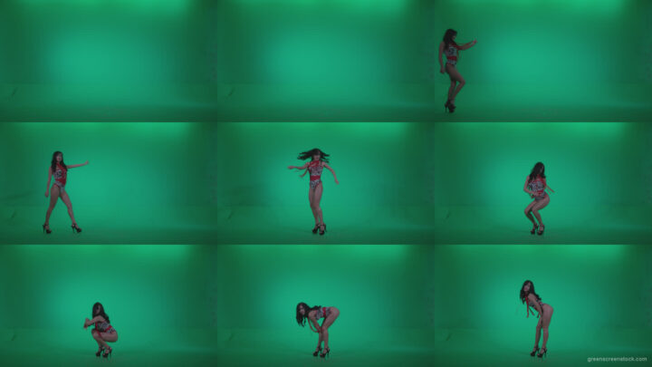 Go-go-Dancer-Red-Dress-r4-Green-Screen-Video-Footage Green Screen Stock