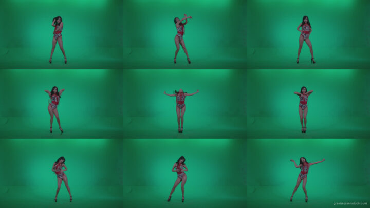 Go-go-Dancer-Red-Dress-r5-Green-Screen-Video-Footage Green Screen Stock