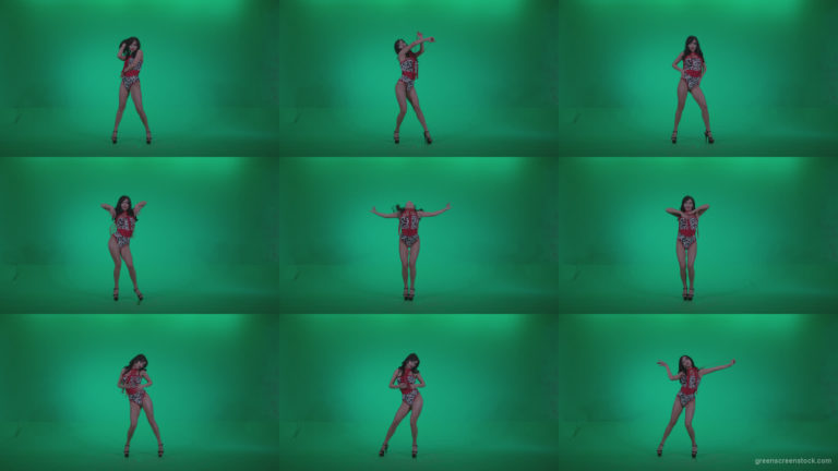 Go-go-Dancer-Red-Dress-r5-Green-Screen-Video-Footage Green Screen Stock