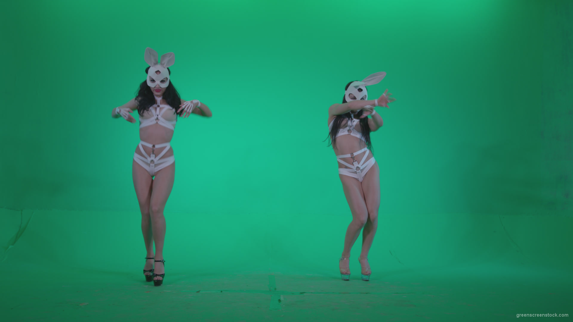 Go-go-Dancer-White-Rabbit-m1-Green-Screen-Video-Footage_001 Green Screen Stock