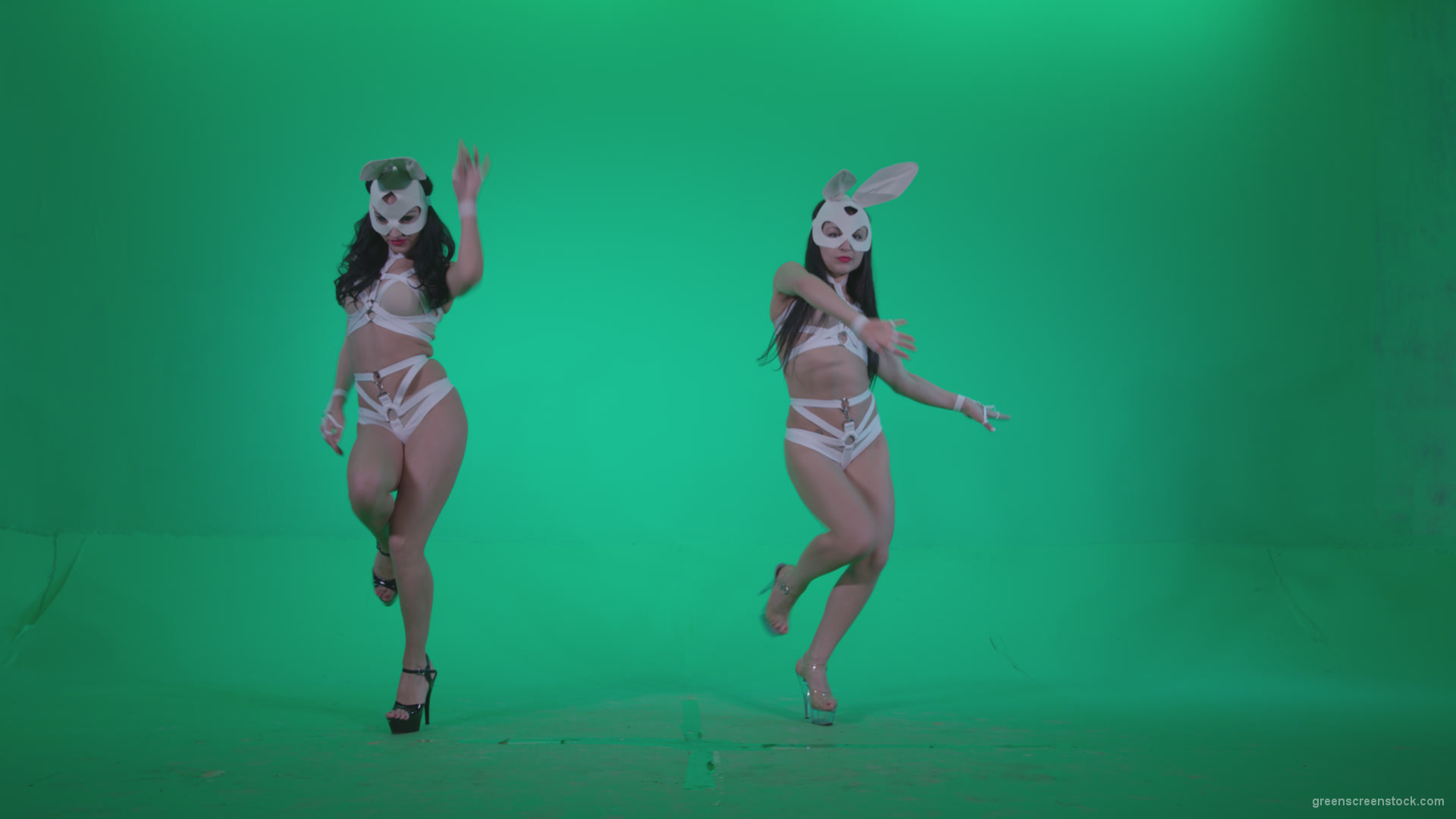 vj video background Go-go-Dancer-White-Rabbit-m1-Green-Screen-Video-Footage_003